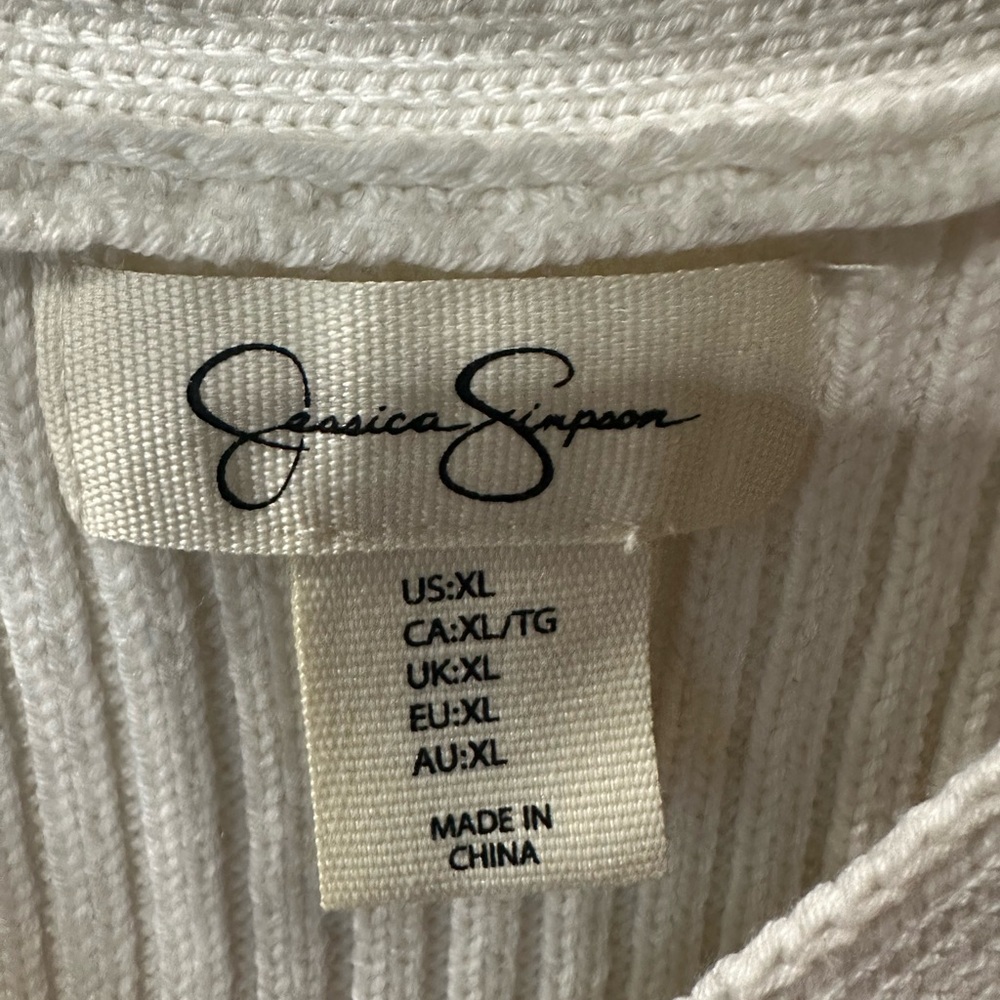 Jessica Simpson White Sleeveless Ribbed Tank Top - Picture 4 of 5